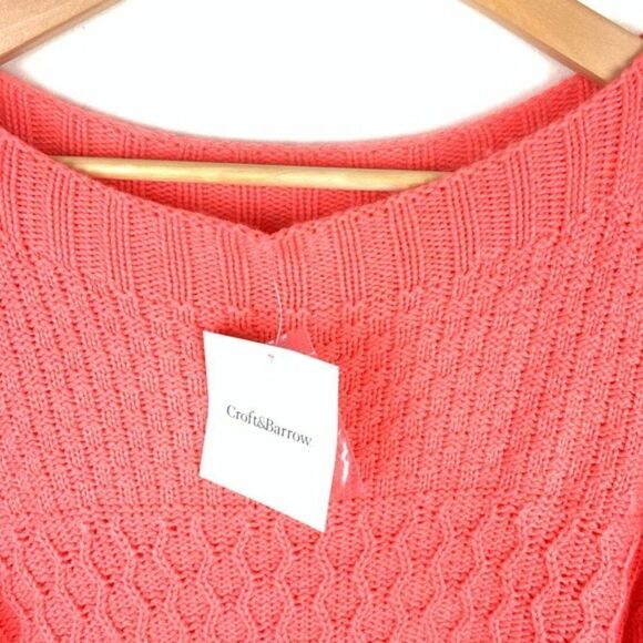 Croft and Barrow Coral Knit Sweater New XL - Picture 3 of 9